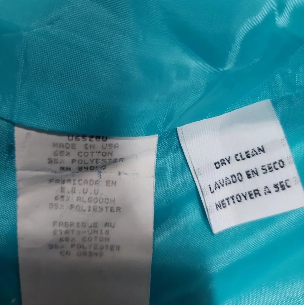 Vintage Christian Dior Teal Double Breasted Blazer Jacket Short Sleeve Women’s 8